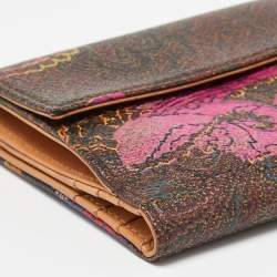 Etro Multicolor Paisley Printed Coated Canvas Compact Wallet