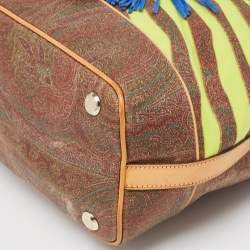 Pre Owned Etro Multicolor Paisley Print Coated Canvas and Leather Tassel Bucket Bag