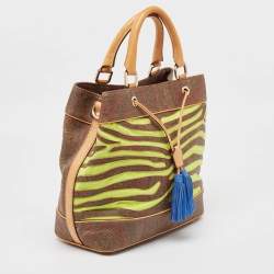 Pre Owned Etro Multicolor Paisley Print Coated Canvas and Leather Tassel Bucket Bag