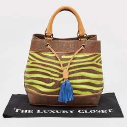 Pre Owned Etro Multicolor Paisley Print Coated Canvas and Leather Tassel Bucket Bag