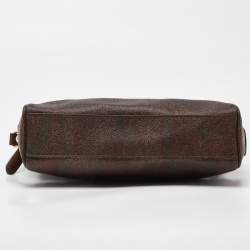 Pre Owned Etro Brown Paisley Print Coated Canvas and Leather Crossbody Bag