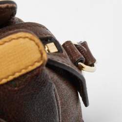 Pre Owned Etro Brown Paisley Print Coated Canvas and Leather Crossbody Bag