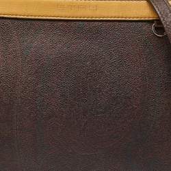 Pre Owned Etro Brown Paisley Print Coated Canvas and Leather Crossbody Bag