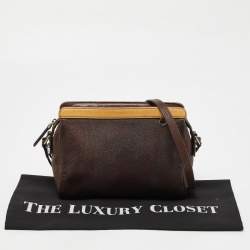 Pre Owned Etro Brown Paisley Print Coated Canvas and Leather Crossbody Bag