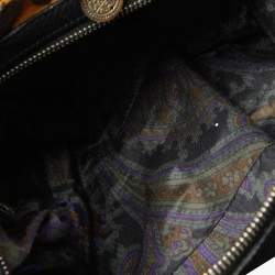 Pre Owned Etro Brown/Black Metal Metal Embellished Duffle Bag