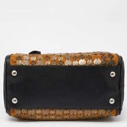 Pre Owned Etro Brown/Black Metal Metal Embellished Duffle Bag