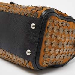 Pre Owned Etro Brown/Black Metal Metal Embellished Duffle Bag