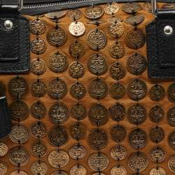 Pre Owned Etro Brown/Black Metal Metal Embellished Duffle Bag