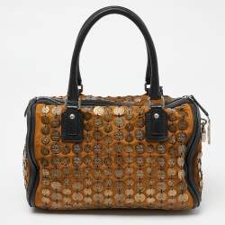 Pre Owned Etro Brown/Black Metal Metal Embellished Duffle Bag