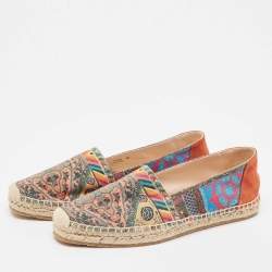 Etro Multicolor Canvas and Suede Espadrilles Flats Size 40