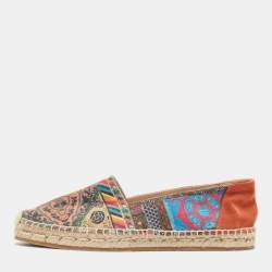 Etro Multicolor Canvas and Suede Espadrilles Flats Size 40