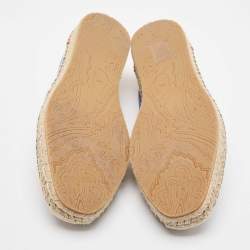 Etro Multicolor Canvas and Suede Espadrilles Flats Size 40