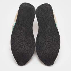 Pre Owned Etro Tricolor Printed Nylon and Leather Low Top Sneakers Size 40