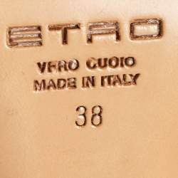 Etro  Cream Leather Cutout Ankle Strap Sandals Size 38