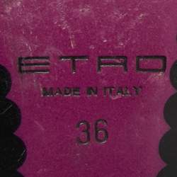 Etro Black/Purple Suede and Satin Crystal Embellished Ballet Flats Size 36