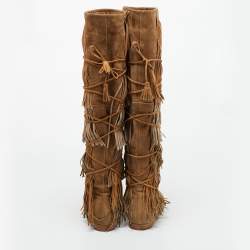 Pre Owned Etro Brown Suede Glastonbury Over The Knee Boots Size 36.5