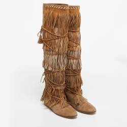 Pre Owned Etro Brown Suede Glastonbury Over The Knee Boots Size 36.5