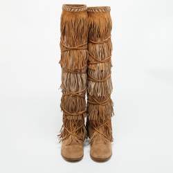 Pre Owned Etro Brown Suede Glastonbury Over The Knee Boots Size 36.5