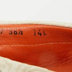 Pre Owned Etro White Leather Slip On Loafers Size 38.5