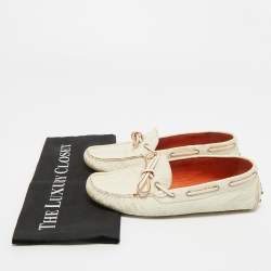 Pre Owned Etro White Leather Slip On Loafers Size 38.5