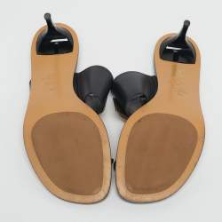 Pre Owned Etro Black Leather Slip On Slide Sandals Size 39