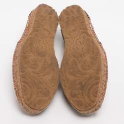مملوكة مسبقًا Etro Size 40 Multicolor Printed Canvas and Suede Espadrille Flats