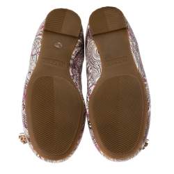 Etro Multicolor Printed Coated Canvas Tassel Ballet Flats Size 36