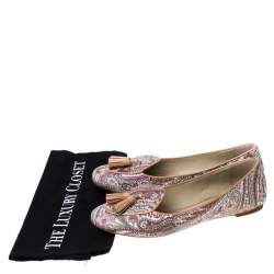 Etro Multicolor Printed Coated Canvas Tassel Ballet Flats Size 36