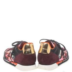 Pre Owned Etro Multicolor Jacquard And Suede Sneakers Size 40