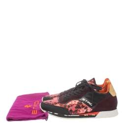 Pre Owned Etro Multicolor Jacquard And Suede Sneakers Size 40