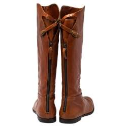 Etro Brown Leather Midcalf Boots Size 38