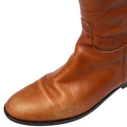 Etro Brown Leather Midcalf Boots Size 38