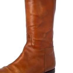 Etro Brown Leather Midcalf Boots Size 38