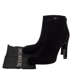 Etro Black Suede  Ankle Platform Boots Size 39.5