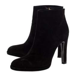 Etro Black Suede  Ankle Platform Boots Size 39.5
