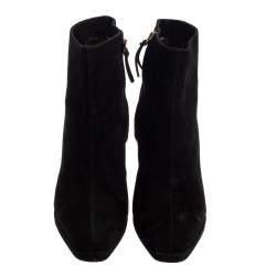 Etro Black Suede  Ankle Platform Boots Size 39.5