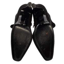 Etro Black Suede  Ankle Platform Boots Size 39.5