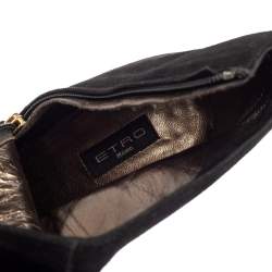 Etro Black Suede  Ankle Platform Boots Size 39.5