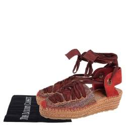 Etro Brown Canvas And Suede Espadrille  Sandals Side 37