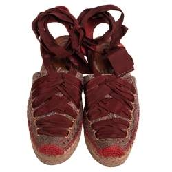 Etro Brown Canvas And Suede Espadrille  Sandals Side 37