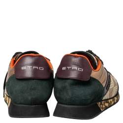 Etro Multicolor Suede And Brocade Fabric Low Top Sneakers Size 37