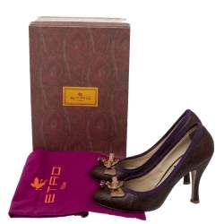 Pre Owned Etro Multicolor Paisley Print Coated Canvas Embellished Pumps Size 37
