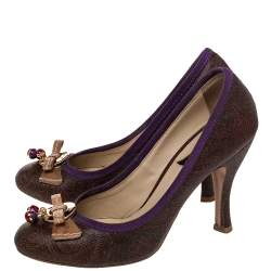 Pre Owned Etro Multicolor Paisley Print Coated Canvas Embellished Pumps Size 37