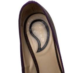 Pre Owned Etro Multicolor Paisley Print Coated Canvas Embellished Pumps Size 37