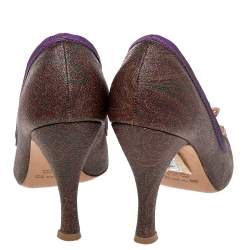Pre Owned Etro Multicolor Paisley Print Coated Canvas Embellished Pumps Size 37
