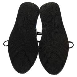 Pre Owned Etro Multicolor Paisley Print Fabric, Leather And Suede Low Top Sneakers Size 38