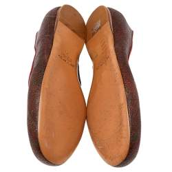 Etro Brown Coated Canvas Ballet Flats Size 40