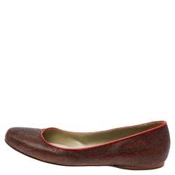Etro Brown Coated Canvas Ballet Flats Size 40