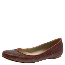 Etro Brown Coated Canvas Ballet Flats Size 40