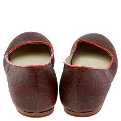 Etro Brown Coated Canvas Ballet Flats Size 40